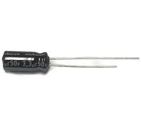 Set of 10, 105°C Electrolytic Capacitor 3.3uF 50V 20% Radial, 3/16" x 7/16" Control circuit