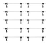 Set of 10, 3.78" Hole Centers Kitchen Cabinet Handles, Round Clear Acrylic Drawer Handle, Knobs and Pulls for Bedroom Cabinet Dresser Cupboard Wardrobe T Bar Decorative Pull