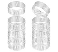 Set of 10 5cm Stainless Steel Perforated Heat Resistant Cake Mousse Circles Round and Round.