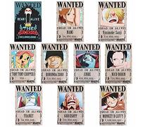 Set of 10 Anime One Piece Wanted Posters, 28.5x19.5cm Anime Wanted Reward Posters Home Decoration Wall Sticker Paper Poster Hanging for Wall and Door