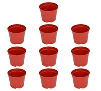 Set of 10 Black Plastic Plant Pots in Various Sizes Including 2 Tier Drainage to Improve Airflow and Water Management (B115#)