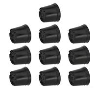 Set of 10 Black Plastic Plant Pots in Various Sizes Including 2 Tier Drainage to Improve Airflow and Water Management (B120-2#)