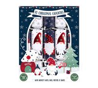 Set Of 10 Christmas Crackers White And Blue Festive Gonks Xmas Dinner Table Decoration