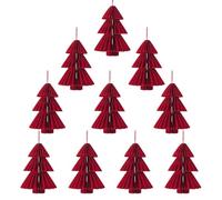 Set of 10 Christmas Tree Honeycomb Decorations Paper Hangings Party Supplies