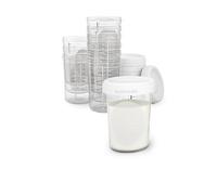 Set of 10 Clear and White Storage Jars. Suavinex