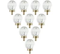 Set of 10, Crystal Glass Door Knob Cabinet Knobs Handles for Home Closet Drawer Crystal Knobs for Dresser Furniture Knobs and Pulls Drawer Door Pull, Single Hole Knobs for Bedroom Bathroom