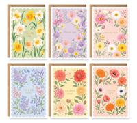 Set of 10 Cute Appreciation Cards with Envelopes - Beautiful Flower Scalloped Card Designs - Bulk Pack Set of Thank You Cards for Coworkers, Employee, Teachers, Recognition & Gratitude
