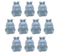 Set of 10, Cute Bunny Glazed Ceramic Drawer Knobs, Colorful Animal Cabinet Pulls Handles for Kids Room, Nursery, Wardrobe, Cupboard, Dresser, Home Furniture Decoration