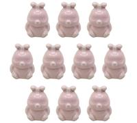Set of 10, Cute Bunny Glazed Ceramic Drawer Knobs, Colorful Animal Cabinet Pulls Handles for Kids Room, Nursery, Wardrobe, Cupboard, Dresser, Home Furniture Decoration
