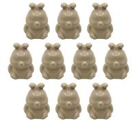 Set of 10, Cute Bunny Glazed Ceramic Drawer Knobs, Colorful Animal Cabinet Pulls Handles for Kids Room, Nursery, Wardrobe, Cupboard, Dresser, Home Furniture Decoration
