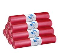 Set of 10 DEISS 11021 - Premium Type 60 - 120 Litre Waste Bags Red 25 Units per roll/Recycling LDPE/Emil DEISS Type 60/Bin Bags/