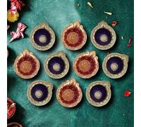 Set of 10 Diwali Diyas for Decoration Diwali, Decorations for Home Diwali Lights Diwali Decor Candle Diwali Gifts for Friends Clay Diya for Diwali Tea Lights, Homemade Diyas Tealight,Indian Oil Lamp
