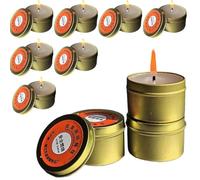 Set of 10 Emergency Candles in Tin, Windproof Smokeless Candles with 30 Hours Burning Time, Odourless Ecological Candles for Camping, Hiking and Outdoor Emergency Supplies in the event of a Power