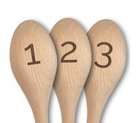 Set of 10 Engraved Wooden Spoons, Rustic Table Number Markers and Order Tracking, Numbered 1-10, Great for Restaurants, Cafes, Weddings, Parties and Events (Numbers 1-10)