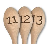 Set of 10 Engraved Wooden Spoons, Rustic Table Number Markers and Order Tracking, Numbered 11-20, Great for Restaurants, Cafes, Weddings, Parties and Events (Numbers 11-20)