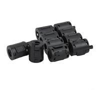 Set of 10 Ferrite Ring Core Clip On Noise Suppressors for 7mm Diameter Cables, Built for Reducing on USB, Mouse, Keyboard, and Headset Lines (BLACK)