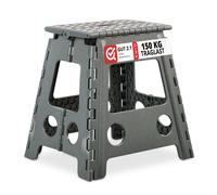 Set of 10 Folding Stools XL Camping Seat Bathroom Step Stool 120kg PP Light Grey