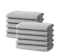 Set of 10 Guest Towels Set 30x50cm - Premium 100% Turkish Cotton Towel - 500 GSM - Very Soft & Absorbant - Hotel Quality Towel - Oeko-TEX Certified - Ôhm - Light Grey