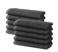 Set of 10 Guest Towels Set 30x50cm - Premium 100% Turkish Cotton Towel - 500 GSM - Very Soft & Absorbant - Hotel Quality Towel - Oeko-TEX Certified - Ôhm - Anthracite Grey