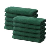 Set of 10 Guest Towels Set 30x50cm - Premium 100% Turkish Cotton Towel - 500 GSM - Very Soft & Absorbant - Hotel Quality Towel - Oeko-TEX Certified - Ôhm - Fir green