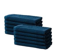 Set of 10 Guest Towels Set 30x50cm - Premium 100% Turkish Cotton Towel - 500 GSM - Very Soft & Absorbant - Hotel Quality Towel - Oeko-TEX Certified - Ôhm - Navy