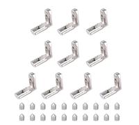 Set of 10 L Shape Angles Connectors with Screws Structural Bracket for T Slot Frame Inner Corner Brackets Industrial Aluminium Fittings