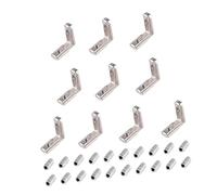 Set of 10 L Shape Angles Connectors with Screws Structural Bracket for T Slot Frame Inner Corner Brackets Industrial Aluminium Fittings