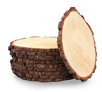 Set of 10 Large Wood Slices (10-12”) - Rustic Wooden Rounds for Wedding Centerpieces, Event Decor, and Table Centerpieces