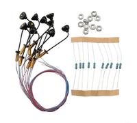 Set of 10 LED Wall Lights Model Street Lamps Railway Lamp Posts Complete with Wiring and Resistors Compatible with 3V, 12V, or 16V DC Power Sources (Black)