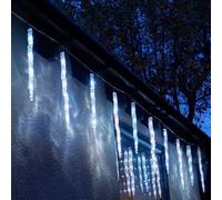 Set of 10 Light up Christmas Smart Icicle Lights with 50 Cool White & Multi-Coloured LEDs
