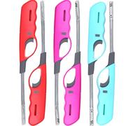 Set Of 10 Long Gas Lighters - Refillable, Long Lasting, Clicker | With Safety Flame Lock | Suitable For BBQs, Kitchen, Restaraunts, Gas Stove, Oven, Fireworks & Grills | Outdoor Activity