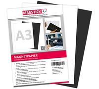 Set of 10 magnetic paper, white, DIN A3, DIY, magnetic back, printable with standard inkjet printers, for labelling, printing or as magnetic photo paper, mag221