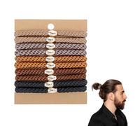 Set of 10 Men's Hair Bobbles, Tear-Resistant Nylon with 4-Way Stretch for Strong Elasticity, Non-Slip Hold for Sports and Everyday Use, Can Also Be Worn as a Bracelet (Five Colours)