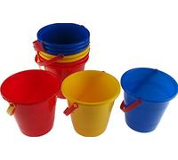 Set Of 10 Mixed Colour Small Beach Buckets