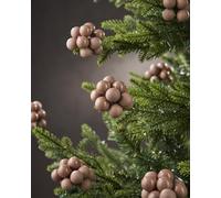 Set of 10 Mocha Glass Berry Cluster Christmas Baubles
