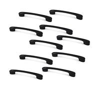 Set of 10 NUZAMAS Matt Black Cabinet Door Handles and Pulls, Furniture Drawer Handles, Zinc Alloy, 135mm Long, Kitchen Cabinet Wardrobe Knobs Bars, Center to Center 96mm
