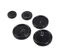 Set of 10 pcs Matte Classic Black Suit Buttons - Genuine Buffalo Horn - Ideal for Craft, Autumn and Winter Woolen Coat Sewing Supplies
