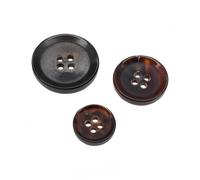 Set of 10 pcs Matte Classic Black Suit Buttons - Genuine Buffalo Horn - Ideal for Craft, Autumn and Winter Woolen Coat Sewing Supplies