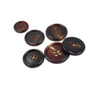 Set of 10 pcs Matte Classic Black Suit Buttons - Genuine Buffalo Horn - Ideal for Craft, Autumn and Winter Woolen Coat Sewing Supplies