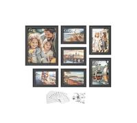 Set of 10 Picture Frames with 16 Mats, Ash Black / 7 Pack