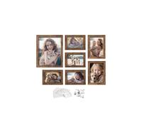 Set of 10 Picture Frames with 16 Mats, Rustic Brown / 7 Pack