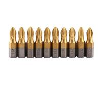 Set of 10-Piece Magnetic Screwdriver Bits, PH2 Non-Slip Titanium Coating Bits Set 1/4-inch Hexagonal Connection 25mm Long for Drill/Drivers