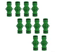 Set of 10 Plastic Hose Pipe Connectors Double Male Quick Fix with Rubber O Ring for 1/2 Inch Hoses