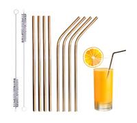 Set of 10 Reusable Metal Straws Drinking, 216mm Eco-Friendly Stainless Steel Drinking Straws for Cocktail, Milkshake, Cold/Hot Drinks (4 Straight + 4 Bent + 2 Cleaners) BPA Free