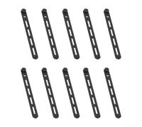 Set of 10 reusable silicone cable ties for organizing headphone and data cables elastic with secure buckle closure (Black)