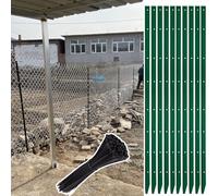 Set of 10 Robust Metal Fence Posts 1.5m Tall Y-Type Spiked Garden Stakes Perfect for Patios Farms & Lawns Outdoor Landscape Fencing Solutions.