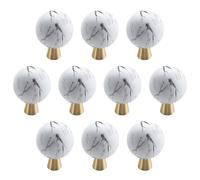 Set of 10, Round Ceramic Cabinet Knobs 25mm with Brass Base, Ball Drawer Pull Handles for Kitchen Cabinets, Bathroom Vanity, Cupboard, Wardrobe, Furniture Drawer Hardware
