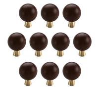Set of 10, Round Ceramic Cabinet Knobs 25mm with Brass Base, Ball Drawer Pull Handles for Kitchen Cabinets, Bathroom Vanity, Cupboard, Wardrobe, Furniture Drawer Hardware