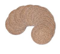 Set of 10 Round Woven Placemats, 12" Boho Rattan Placemats, Handmade Natural Water Straw Tabel Mat, Farmhouse Weave Place Mats, Rustic Braided Wicker Table Mats for Dining Table, Home, Wedding, Décor
