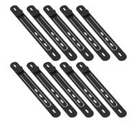 Set of 10 silicone cable ties with buckle design for secure fixation, reusable elastic straps for managing data cables, headphone cables, and other wire storage needs (Black)